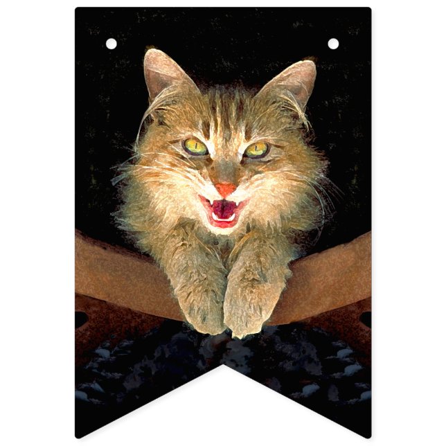 Målning av mattor - Cute Original Cat Art Vimplar (Sextonde flaggan)