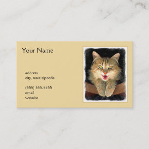 Målning av mattor - Cute Original Cat Art Visitkort