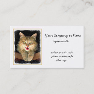 Målning av mattor - Cute Original Cat Art Visitkort