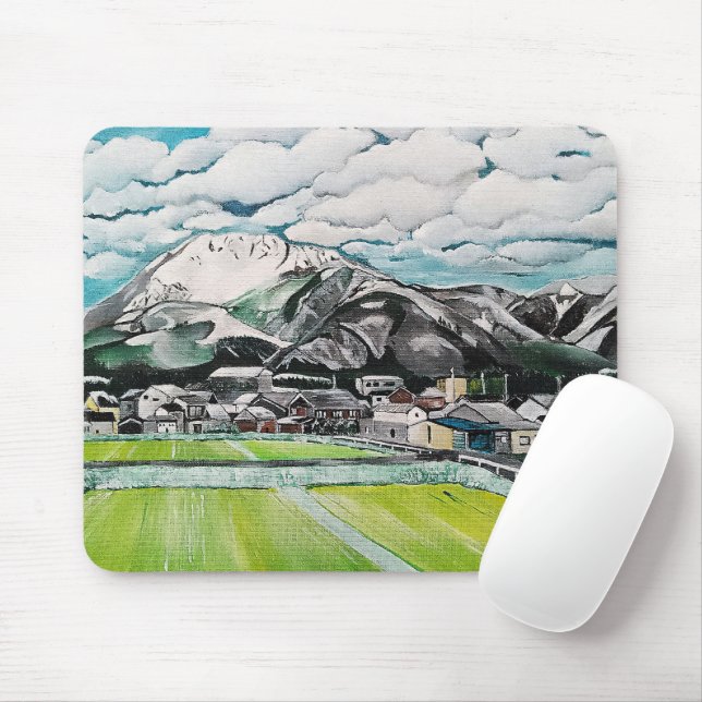 Målning av Mount Fuji av Alfred Fox Musmatta (Med mus)