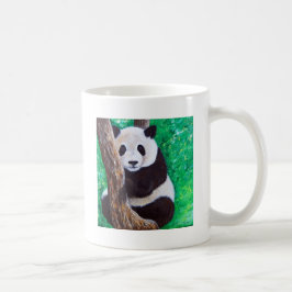 Målning av panda i ett träd kaffemugg