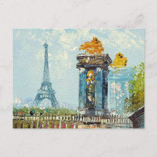 Målning av Paris Eiffel Torn Scene Vykort
