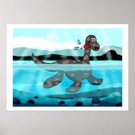 Målning av Plesiosaurus-dinosaurie Poster