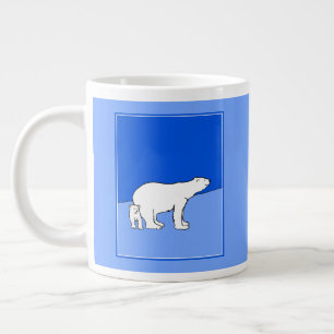 Målning av Polar Bear Mamma och Unge - Naturvård Jumbo Mugg