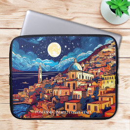 Målning av Positano Amalfi Kusten Italien Art Trav Laptop Fodral
