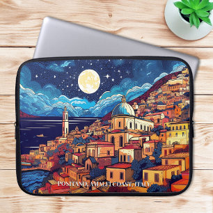 Målning av Positano Amalfi Kusten Italien Art Trav Laptop Fodral