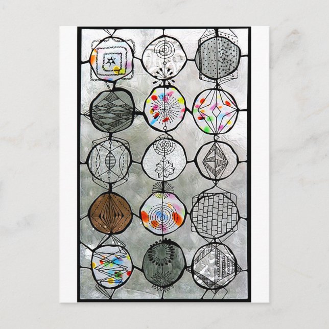 Målning av rostat glas vykort (Framsida)