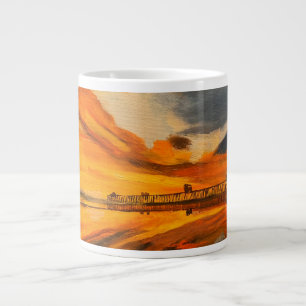 Målning av Scripps Pier, La Jolla, CA Jumbo Mugg