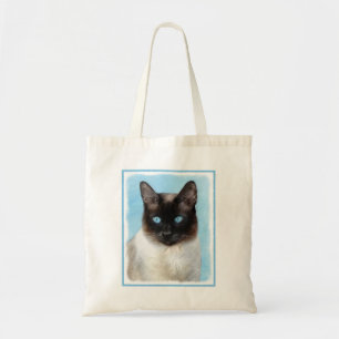 Målning av siamesisk katt - Cute Original Cat Art Tygkasse