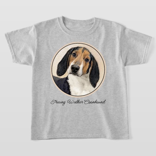 Målning av Treeing Walker Coonhound - Original kon T Shirt (Laydown)