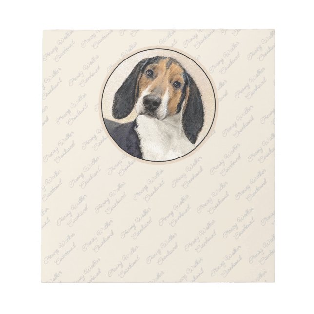Målning av Treeing Walker Coonhound - Originalkons Anteckningsblock (Framsida)