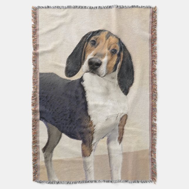 Målning av Treeing Walker Coonhound - Originalkons Filt (Framsidan Vertikal)