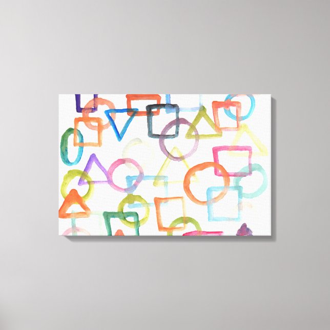 målning av vattenfärgsfärg, abstrakt canvastryck (Framsida)