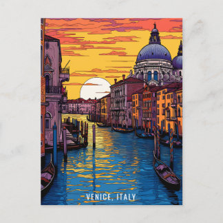 Målning av Venedig vid Sunset | Italien Resor | Ar Vykort