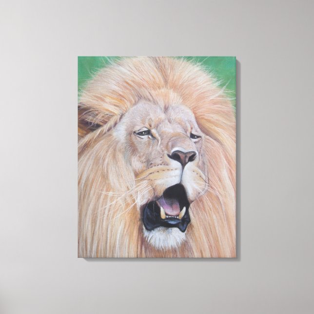 målning av vilda djur och växter av lejon och grov canvastryck (Framsida)