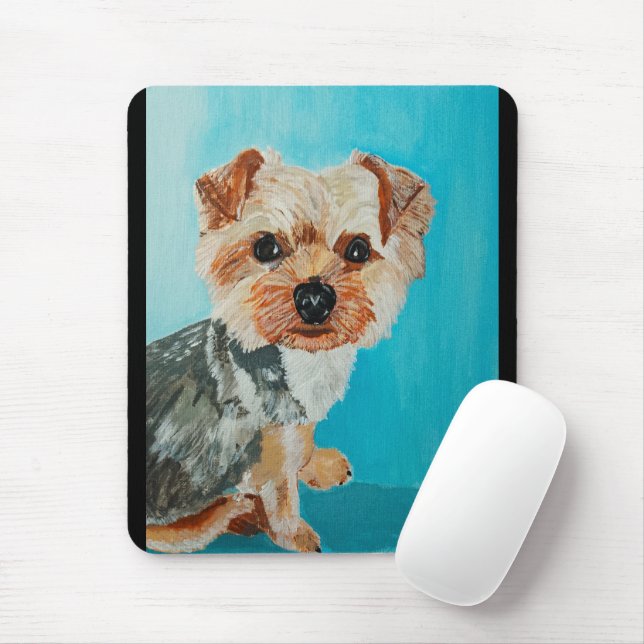 Målning av Yorkshire Terrier av Alfred Fox Musmatta (Med mus)