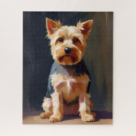 Målning av Yorkshire Terrier Hund Husdjur Pussel