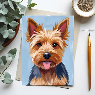Målning av Yorkshire Terrier hundporträtt Vykort