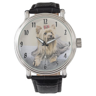 Målning av Yorkshire Terrier - Söt Original Hundko Armbandsur
