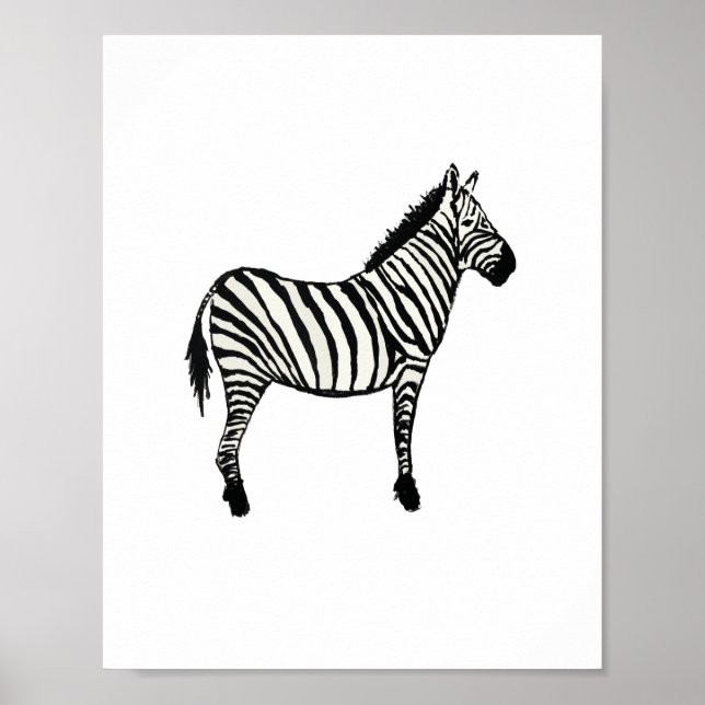 Målning av Zebra Safari Animals Poster (Framsidan)
