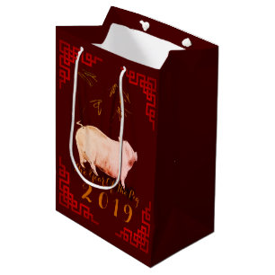 Målning Bamboo Chinese Ram Gris Year 2019 Gift M
