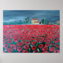 Målning Campo de Amapolas av Alfred Fox Poster