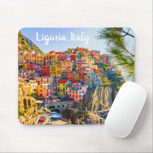 Målning Cinque Terre Liguria Italien Riviera Musmatta