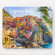 Målning Cinque Terre Liguria Italien Riviera