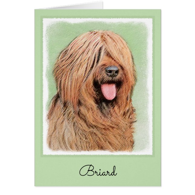 Målning - Cute Original Hund Art Hälsningskort (Framsidan)