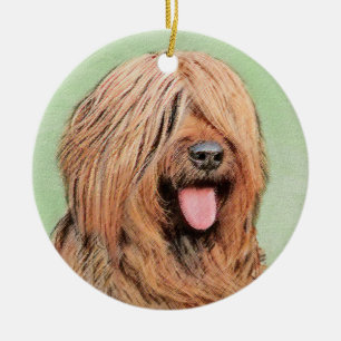 Målning - Cute Original Hund Art Julgransprydnad Keramik