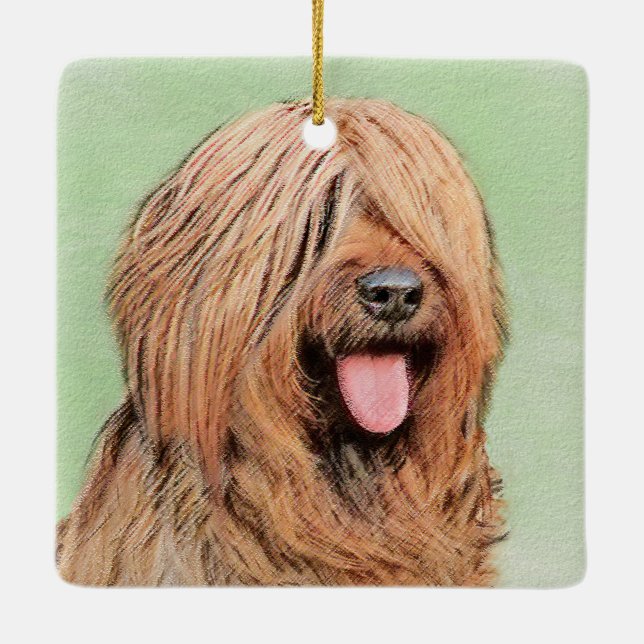 Målning - Cute Original Hund Art Julgransprydnad Keramik (Baksida)
