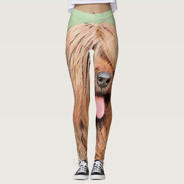 Målning - Cute Original Hund Art Leggings (Framsida)