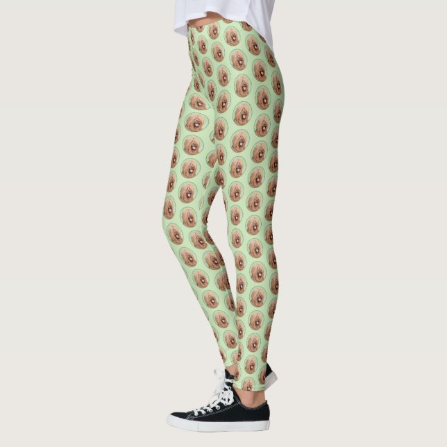 Målning - Cute Original Hund Art Leggings (Vänster)