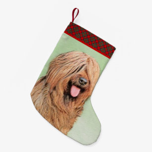 Målning - Cute Original Hund Art Liten Julstrumpa