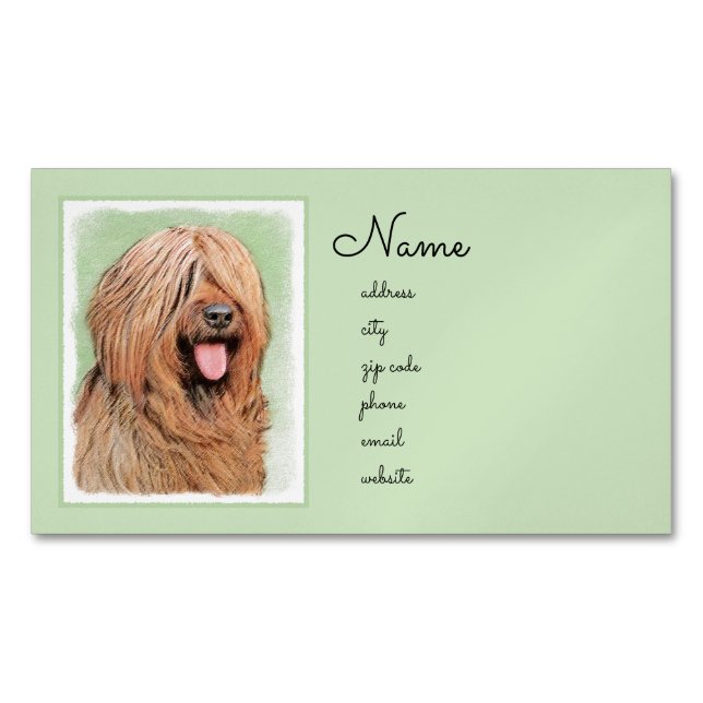 Målning - Cute Original Hund Art Magnetiska Visitkort (Framsida)
