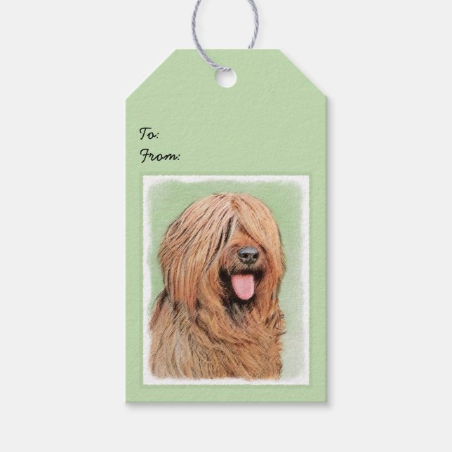 Målning - Cute Original Hund Art Presentetikett (Framsidan)
