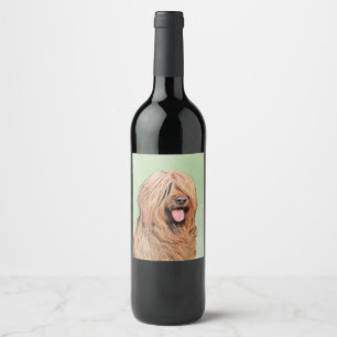 Målning - Cute Original Hund Art Vinflaska Etikett
