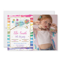 Målning Födelsedags Foto Inbjudan 