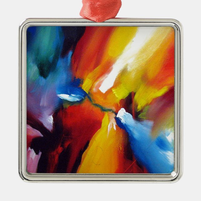 Målning för abstrakt Expressionism Julgransprydnad Metall (Framsidan)