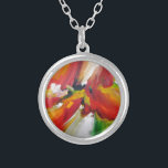 Målning för abstrakt Expressionism Silverpläterat Halsband<br><div class="desc">Abstrakt för Grönt av röd Gult,  uttrycksfärg</div>