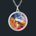 Målning för abstrakt Expressionism Silverpläterat Halsband<br><div class="desc">Contemporary Abstrakt Expressionism - målning av Serdar Hizli</div>