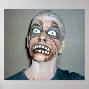 målning för ansikte för zombieaffischzombie poster