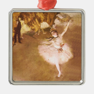 Målning för Ballet Dancer Degas Star Julgransprydnad Metall
