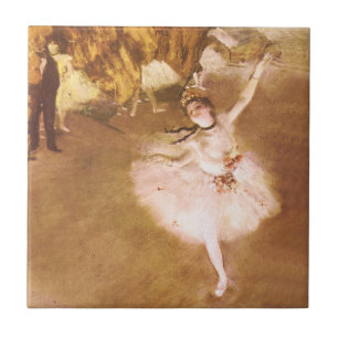 Målning för Ballet Dancer Degas Star Kakelplatta