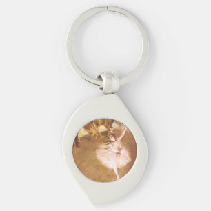 Målning för Ballet Dancer Degas Star Swirl Silverfärgad Nyckelring