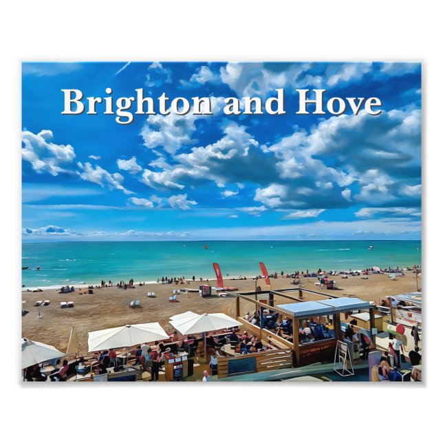 Målning för Brighton och Hove Beach Fototryck (Framsidan)