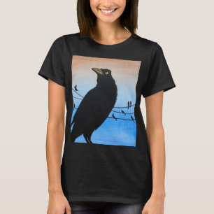 Målning för djurliv för Grackle Austin Texas T Shirt