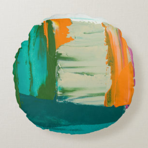 Målning för flerfärgat fritt uttryck rund kudde