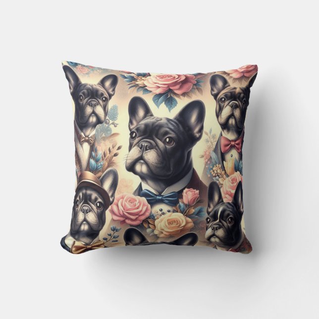 Målning för Fransk av ljuskänslig Vintage Kudde (Framsida)