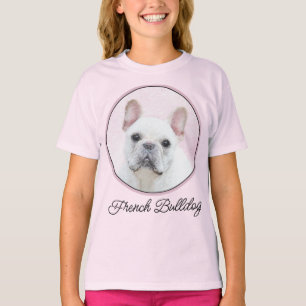 Målning för fransk Bulldog (Cream/White) - Hund Ar T Shirt